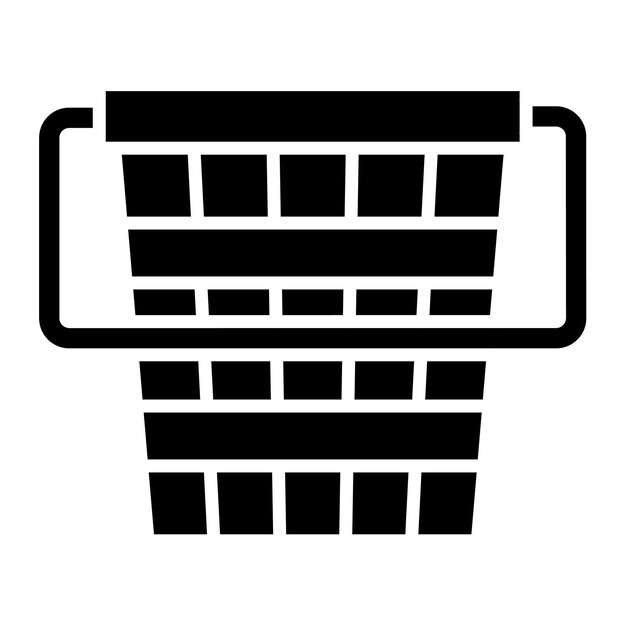 Glifo de cubo de madera Ilustración negra sólida