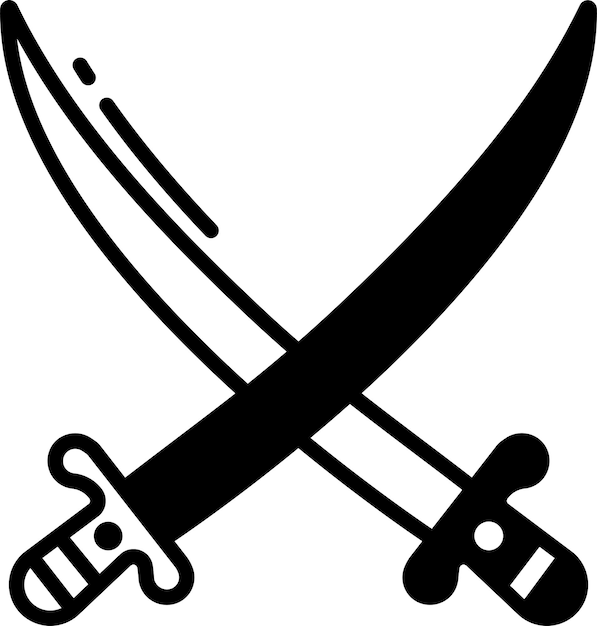 El glifo de la espada de guerra y la ilustración del vector de líneas