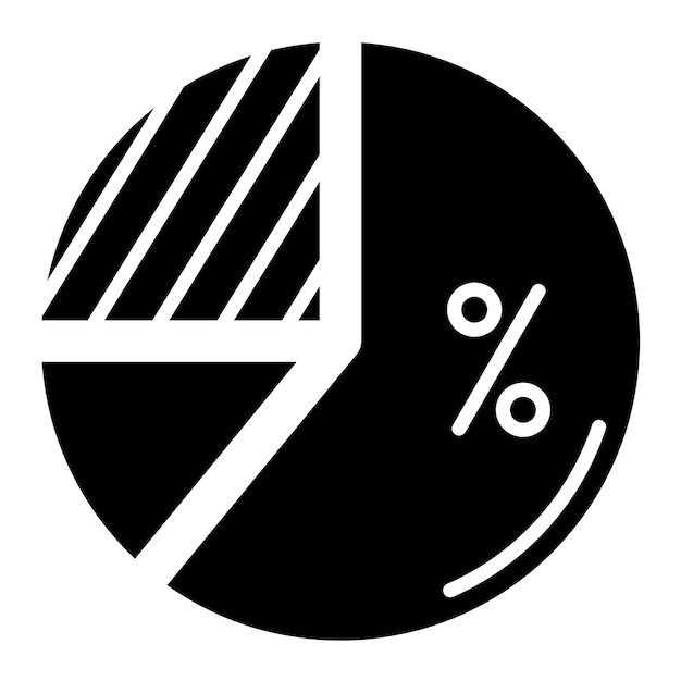 Vector glifo de gráfico circular ilustración negra sólida