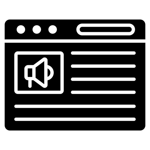 Glifo de marketing de sitios web Ilustración negra sólida