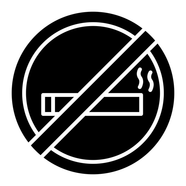 Glifo de no fumar Ilustración negra sólida