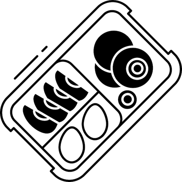 glifo de panqueque y ilustración vectorial de líneas