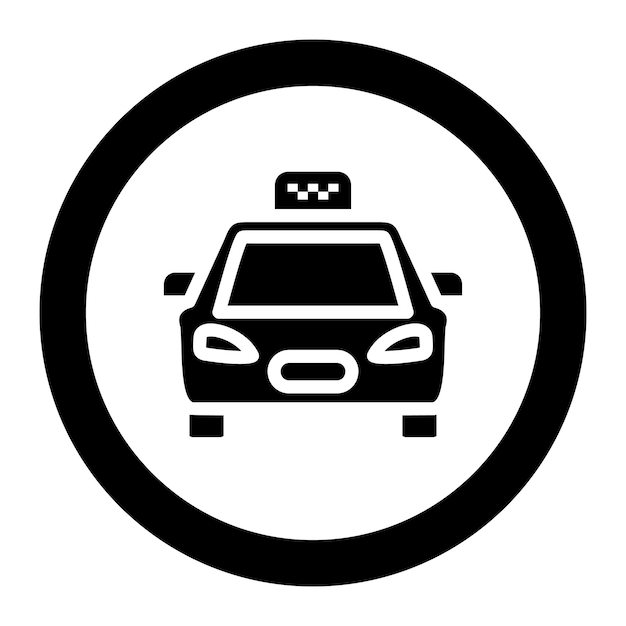 Glifo de señal de taxi Ilustración negra sólida