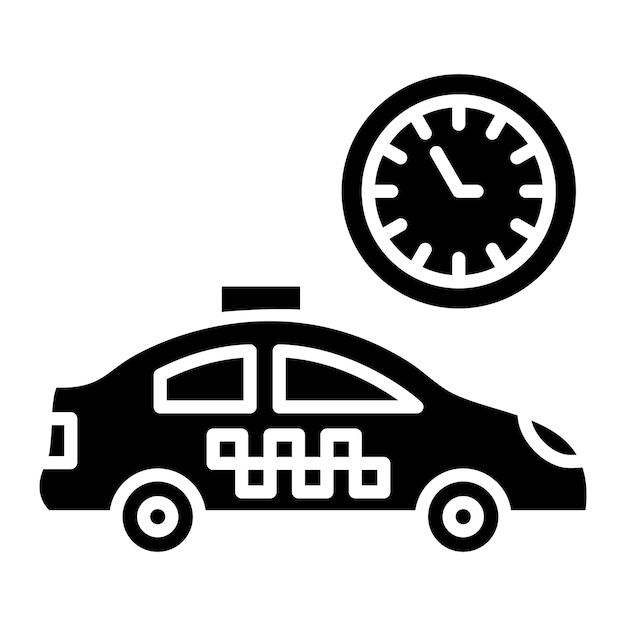 Glifo de taxi ocupado Ilustración negra sólida