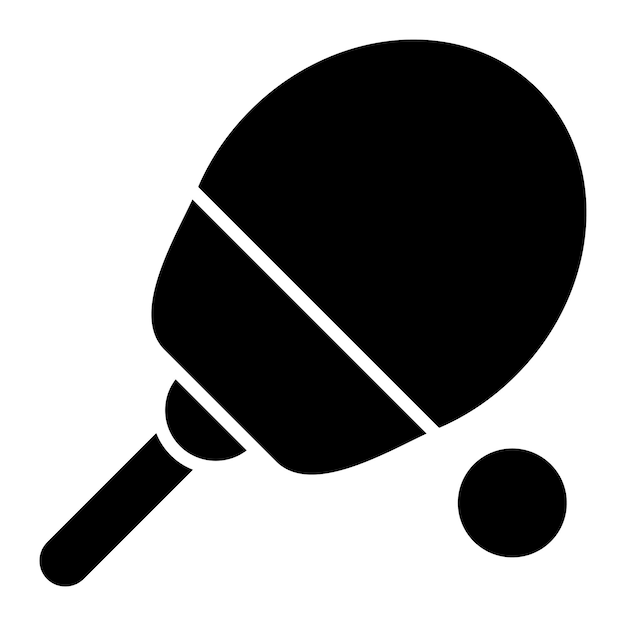 Glifo de tenis de mesa Ilustración negra sólida