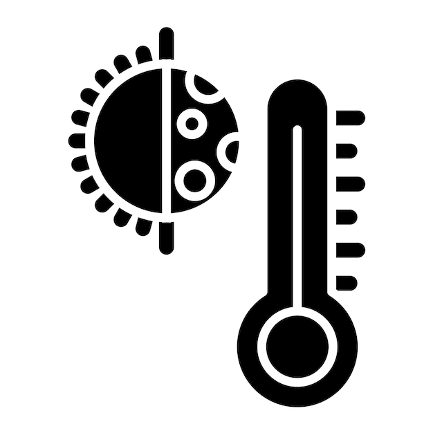 Glifo de termostato Ilustración negra sólida