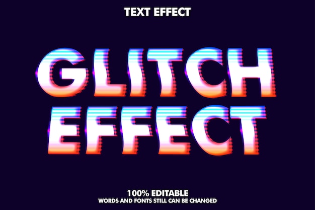 Glitch efecto de texto para un diseño moderno y retro.