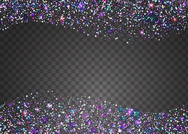 Glitch Sparkles. Efecto arco iris. Textura de láser azul. Arte brillante. Fondo de cumpleaños. Lámina de cristal. Plantilla de festival de metal. Elemento brillante. Destellos de falla púrpura