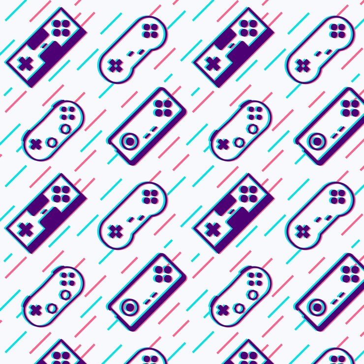 Glitch videojuegos joystick textura de patrones sin fisuras