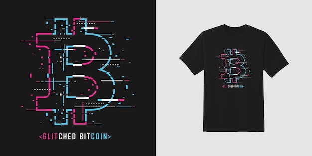 Glitche bitcoin vector premium gratis