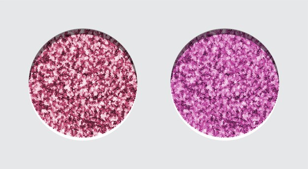 Glitter eyeshadow tinsel shimmer lipstick o powder abstract shine circles make up palette vector