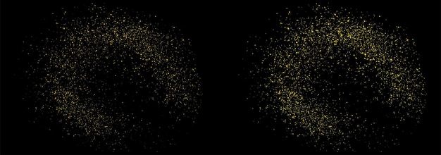 Glitter de oro vectorial fondo de confeti abstracto sobre un fondo negro