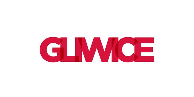 Gliwice en el emblema de Polonia El diseño presenta una ilustración vectorial de estilo geométrico con tipografía audaz en una fuente moderna Las letras gráficas del eslogan