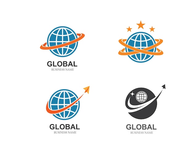 Globeglobal businessnetwork conectado logo icono vector