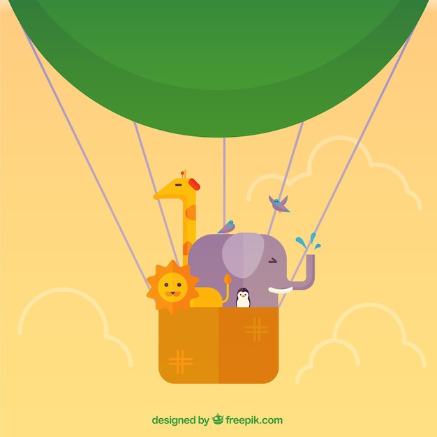 Globo aerostático con animales