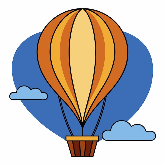 un globo de aire caliente con un cielo azul y nubes en el fondo