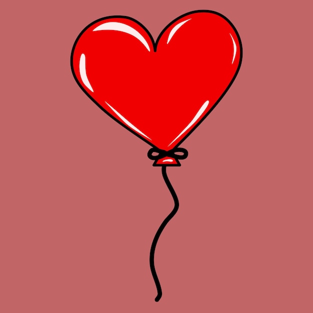 Vector globo de corazón rojo