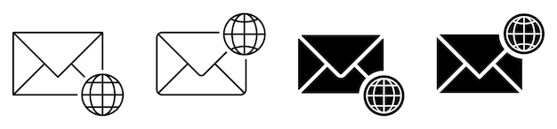 globo de correo electrónico conjunto icono vector aislado en fondo blanco diseño para web de aplicaciones