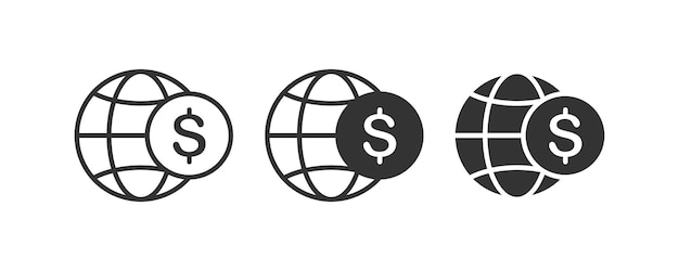 Globo y dinero Concepto de economía global icono Diseño de ilustración vectorial
