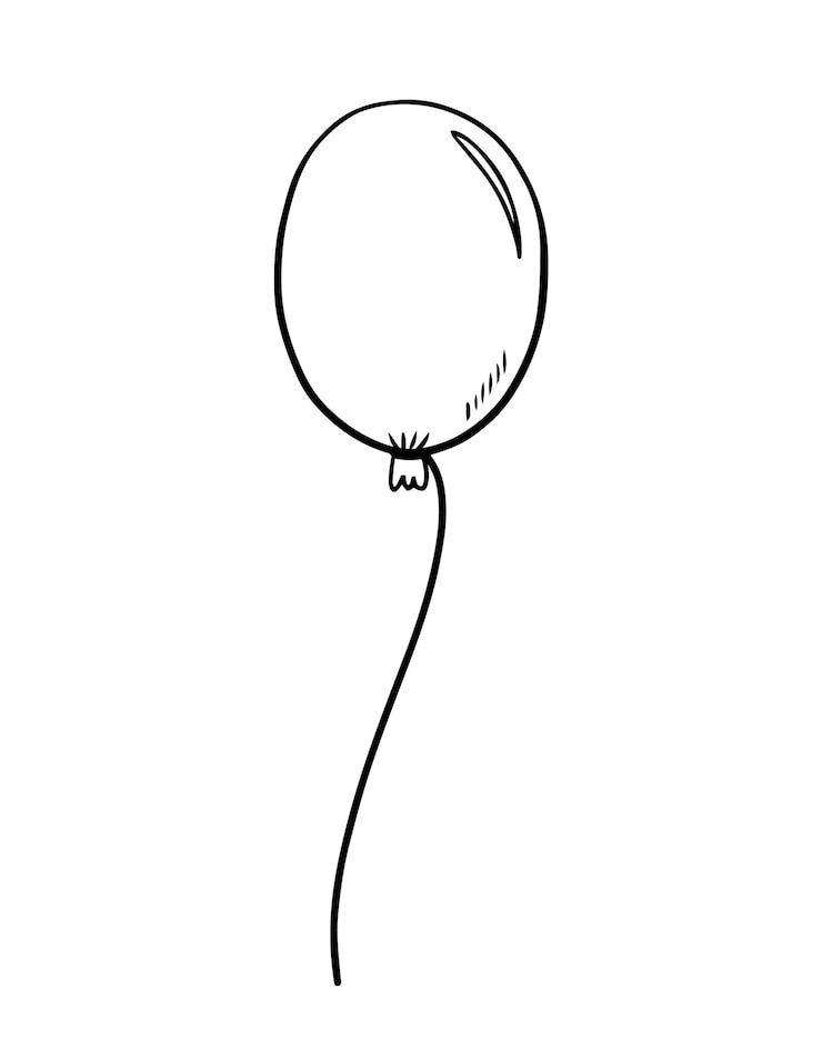 Vector globo festivo aislado sobre fondo blanco ilustración dibujada a mano en estilo garabato