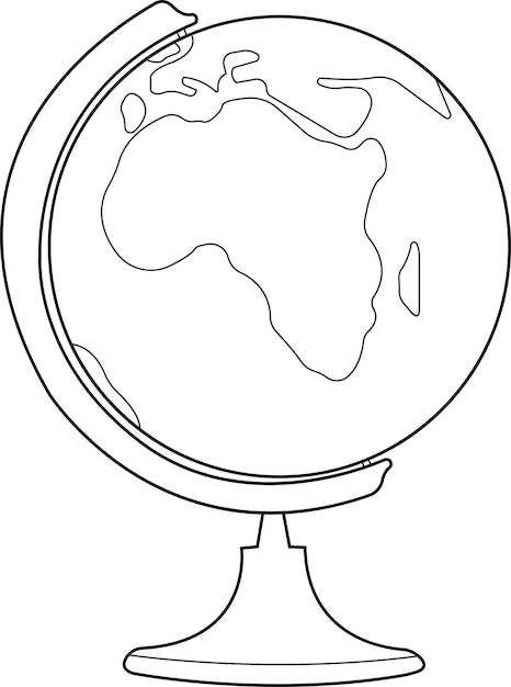 Vector globo, global, línea, arte