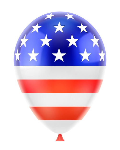 Vector globo de helio con la bandera de américa. ee.uu. símbolo americano. día de la independencia, 4 de julio. tío