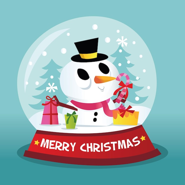 Globo de hombre de nieve de Navidad retro