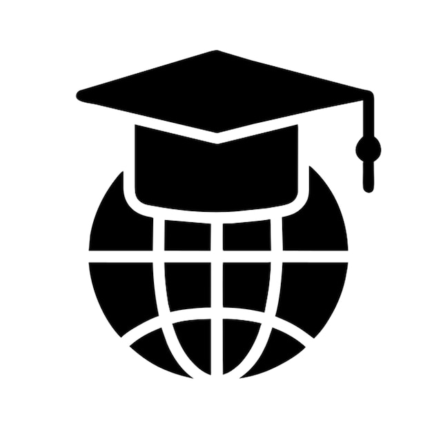 globo con el icono de la gorra de graduación