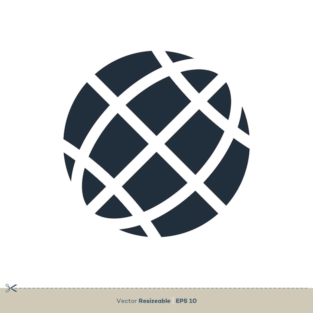Globo Icono Vector Logo Plantilla Ilustración Diseño Vector EPS 10
