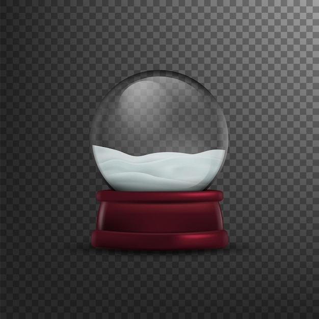 Globo de nieve de Navidad aislado sobre fondo transparente Ilustración vectorial