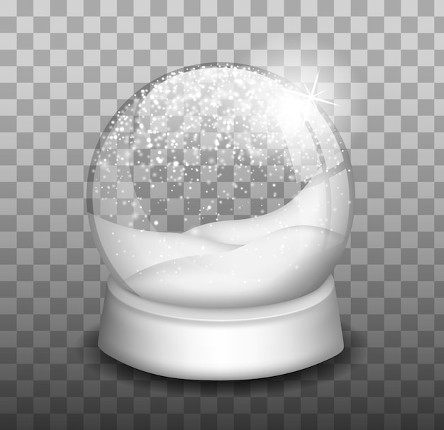 Globo de nieve de Navidad. Globo de nieve. Elemento de diseño de Navidad de invierno. Esfera de cristal.