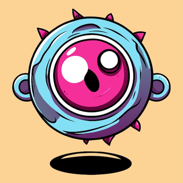 Globo ocular dibujado a mano plano elegante mascota personaje de dibujos animados dibujo pegatina icono concepto aislado