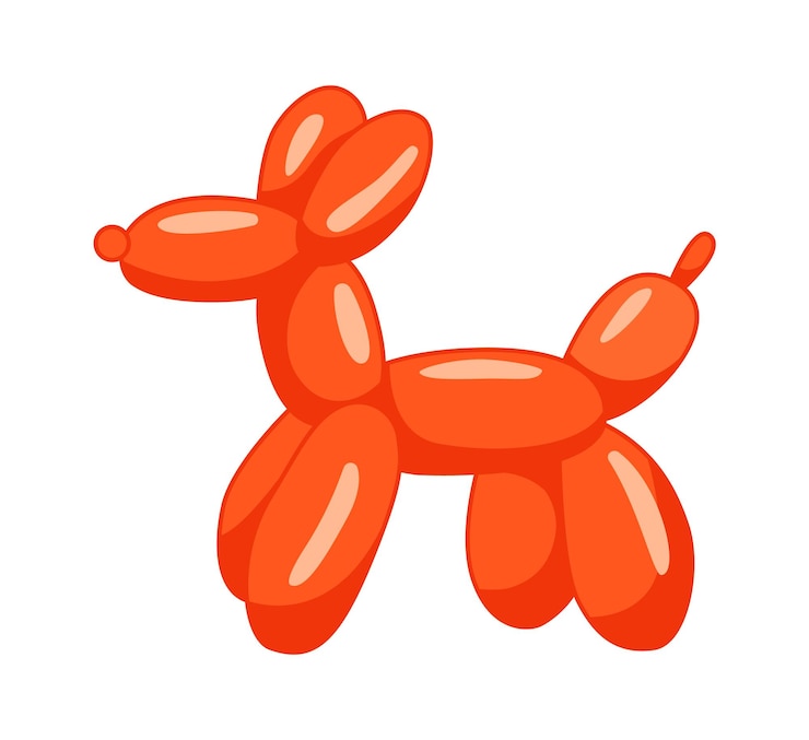 Vector globo de perro de cumpleaños de dibujos animados ilustración vectorial