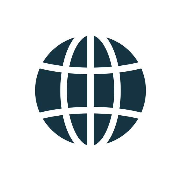 Globo planeta icono signo Internet esfera global