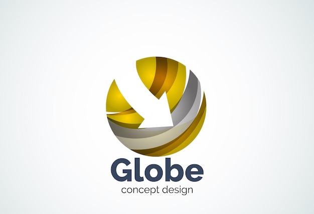 Globo con plantilla de logotipo de flecha