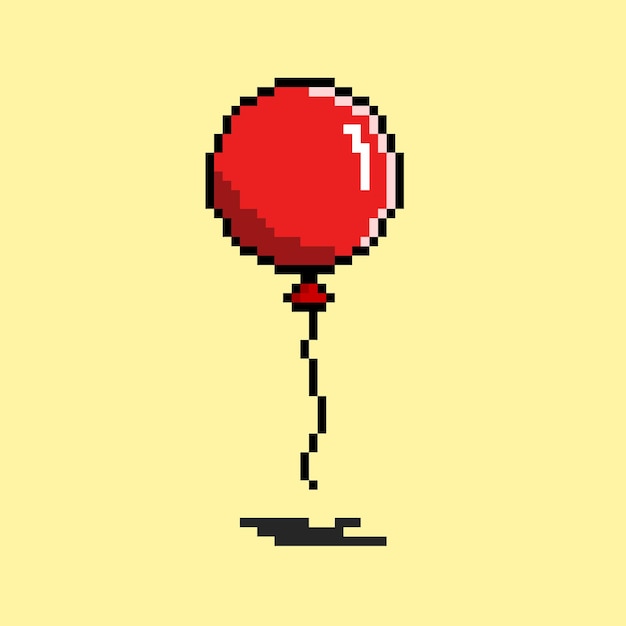 globo rojo con estilo pixel art