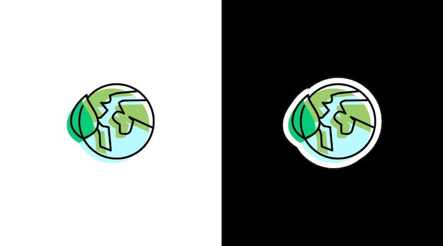 Globo terráqueo con icono ambiental de hoja verde