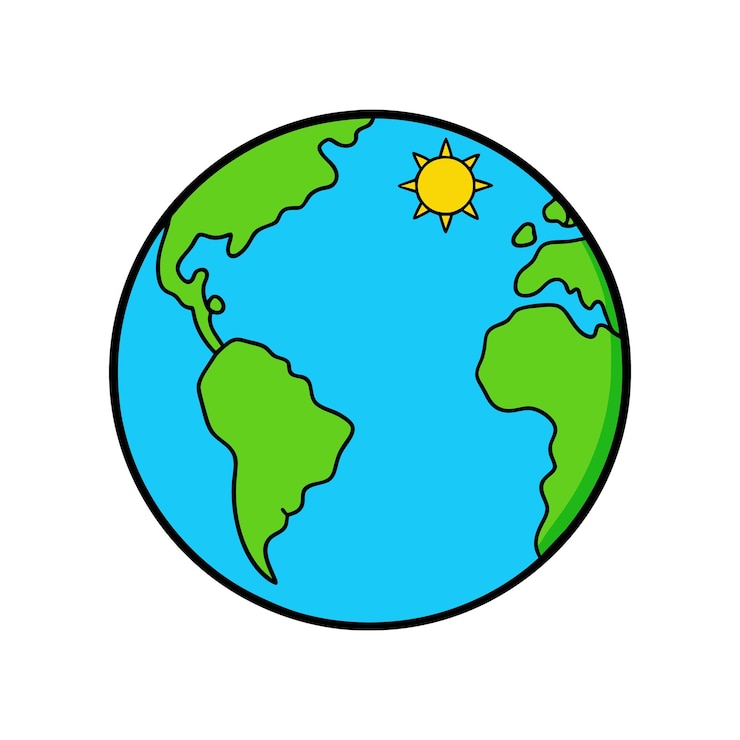 Globo terrestre en diseños modernos y mapa de los continentes del mundo aislados en fondo blanco