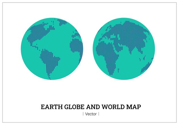 Globo terrestre y mapa del mundo