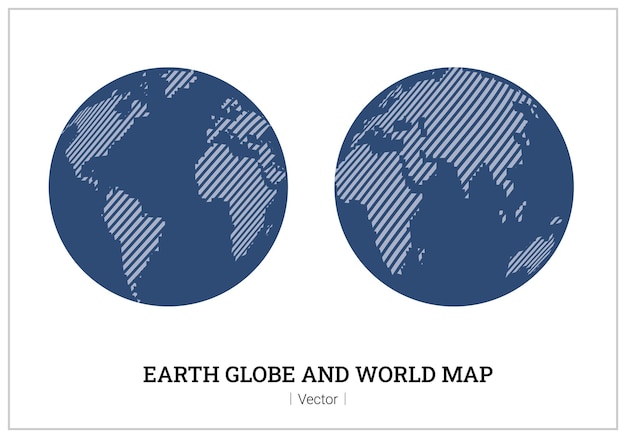 Globo terrestre y mapa del mundo