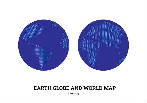 Globo terrestre y mapa del mundo