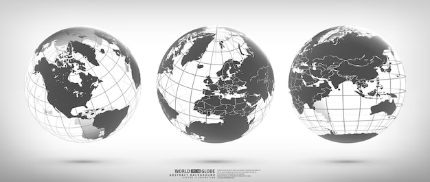 Globo de tierra con continentes