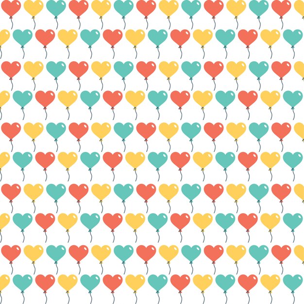 Globos de amor cumpleaños patrón de fondo