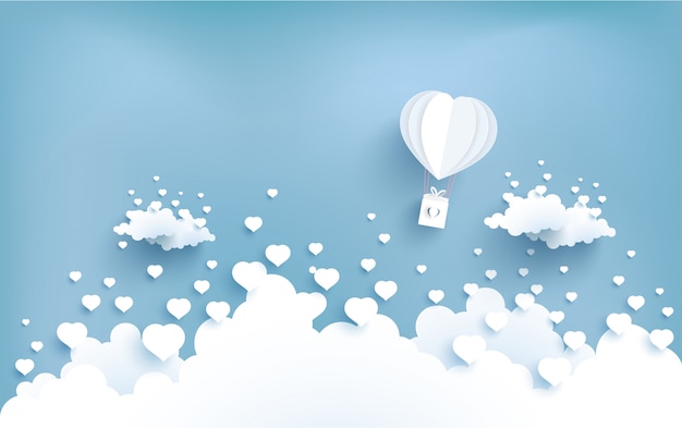 Los globos del amor vuelan sobre las nubes