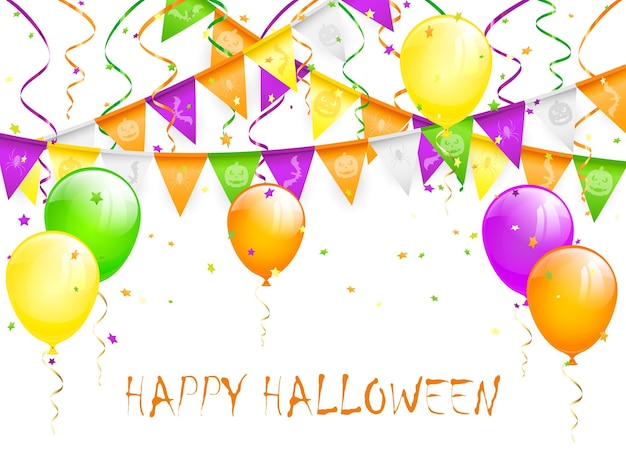 Globos y banderines de Halloween