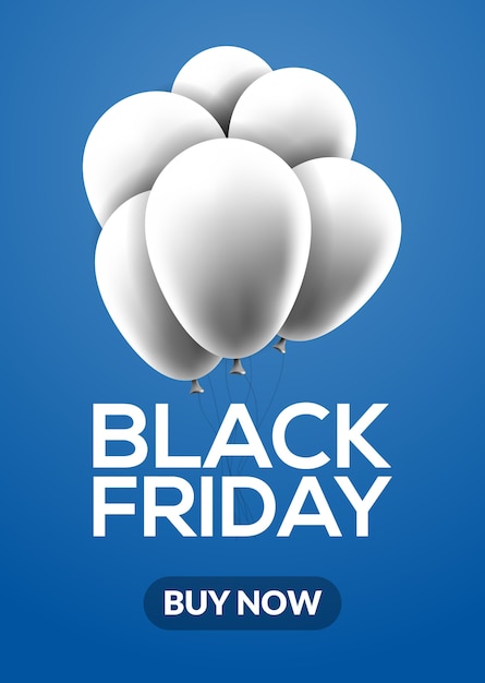 Vector globos de banner de venta de viernes negro