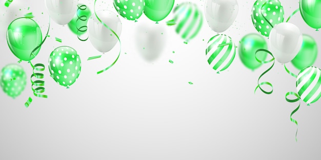 Globos blancos verdes