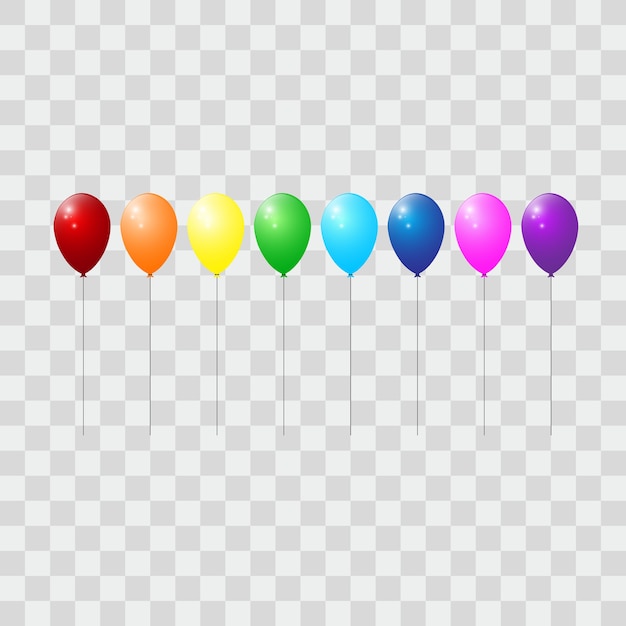 Globos de colores para las celebraciones.