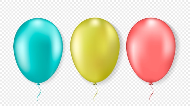 Globos de colores realistas 3d