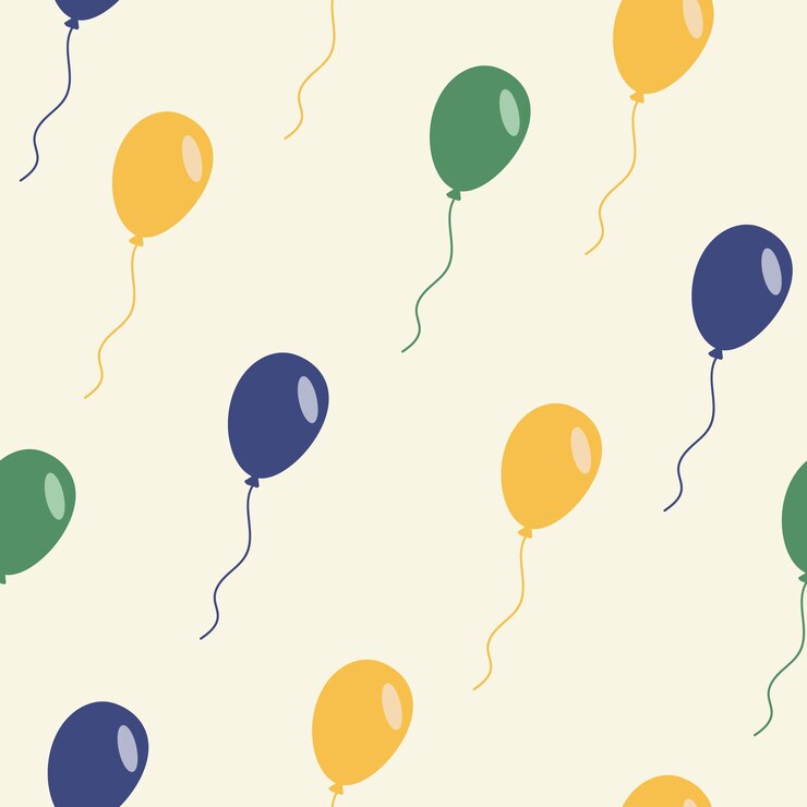 Globos de colores sobre un fondo beige Patrón sin fisuras en el vector